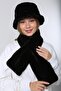 Black Soft Textured Plush Neck Collar & Hat Set of 2 - 2