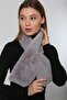 Gray Soft Textured Plush Women's Neck Collar - 5