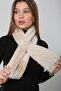 Beige Soft Textured Plush Women's Neck Collar - 4