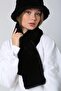 Black Soft Textured Plush Neck Collar & Hat Set of 2 - 5