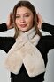 Beige Soft Textured Plush Women's Neck Collar - 6