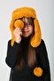Saffron Plush Furry Headband Pompom Girls' Beanie Hat - 2