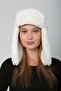 Ecru Faux Fur Plush Women's Beret Hat with Earmuffs - 7