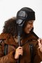 Black Faux Leather Pilot Women's Hat with Headphones - 6