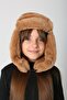 Camel Plush Fur Girl's Beret Hat with Headphones and Snap Fasteners - 7