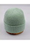 Mint Wool Ribbed Unisex Beret - 2