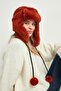 Plush Women's Beanie Hat with Tile Faux Fur Headphones - 5