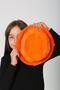 Orange Soft Textured Plush Bucket Girl's Hat - 3