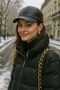 Black Faux Leather Cap Women's Hat