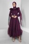 BELTED TOWEL DETAILED EVENING DRESS 50305
