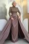 Women's Mink Satin Evening Dress t 4207 - 2