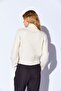 Soft Textured Zippered Women's Knitwear Cardigan Stone |   Mkw539427-01 - 6