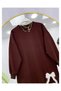 Bow Detail Zero Neck Combed Cotton Tunic - 2