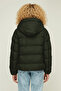 Women's Khaki Hooded Fiber Windproof Puffer Winter Jacket - 4