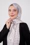 شال ماركة منقوشة بسلسلة مربعة باللون الأزرق الفاتح - 4