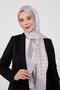 شال ماركة منقوشة بسلسلة مربعة باللون الأزرق الفاتح