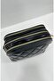 Women's Adjustable Crossbody Strap 4 Compartment Black Shiny Shoulder and Crossbody Bag S-1267 - 5