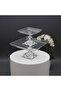 Paşabahçe Silver 2 قطعة مربعة الشكل من الحديد الزهر لتقديم الكيك وطبق البسكويت