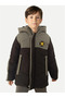 Gray Black Waterproof Segmented Fiber Unisex Children's Coat - 6