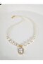 Zircon Stone Baguette Special Design Necklace with Pearls - 3