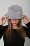 Gray Soft Textured Plush Bucket Women's Hat - 7