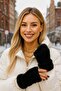Black Plush Women's Gloves