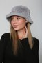 Gray Soft Textured Plush Bucket Women's Hat - 5