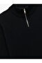 Half Zipper Long Sleeve Viscose Blend Knitwear Sweater - 5