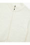 Soft Textured Long Sleeve Mock Neck Zippered Cardigan - 5