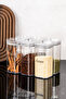 6-Piece 300 ml Vacuum Lid Acrylic Spice Container Storage Jar Transparent Jar with Label Gift - 2