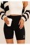 Women's High Waist Stretchy Black Sports Biker Leggings Short – Casual & Yoga Compatible Comfortable - 6