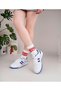 Unisex Lace-Up Strappy Sports Sneaker Shoes White-Sax - 6