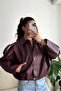 Women's Epaulet Detailed New Season Bomber Leather Jacket