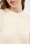7045 Sleeve Knit Detail Stone Sweater Natural - 4