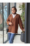 Buklet V-Neck Tunic - Brown - Wide Size Range - 5