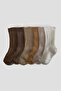 5+1 Pair Premium Cotton Ribbed Textured Baby Socks Set – Donut Collection - 3