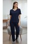Viscose Knitted V-Neck Short Sleeve Women's Pajamas Set - 3