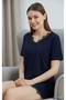 Viscose Knitted Shorts T Shirt Lace V Neck Pajamas Set