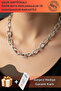 Women's Steel Necklace - Patterned Ring Model 316L Steel Necklace Never Tarnish Rustproof