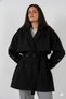 Women's Black Premium Midi Length Lined Cashmere Coat Hzl25W-Bd191571 - 5