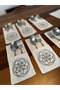 Spoon Holder Service Presentation 6 Pieces Flower of Life Gold Embroidered Design Cutlery Case
