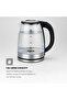 1.8L Glass Body Electric Kettle – Fast Boil, Stainless Steel Heating Plate, Auto Shut-Off - 3