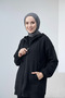 طقم كارديجان رياضي بخيطين - أسود - مقاسات واسعة - 4