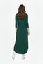 Women's Knit Stretch Viscose Green Long Sleeve Slit Midi Dress - 6