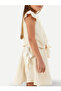 Beige Muslin Lace Girl's Tunic + Skirt Set - 5