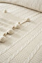 Double Knitted Knitwear Blanket - Soft Textured & Stylish Bedspread - 220X240 cm Blanket - Cream - 2
