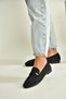 V250017502 Black Suede Casual Women's Shoes - 4