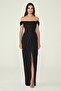 Off-Shoulder Evening Dress with Sequins