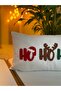 غطاء وسادة مستطيل الشكل مطرز بتصميم Ho Ho Ho لعيد الميلاد - غطاء وسادة مميز لعيد الميلاد - 4
