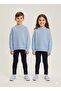 Button Detailed Ribbed Kids Knitwear Leggings - 4